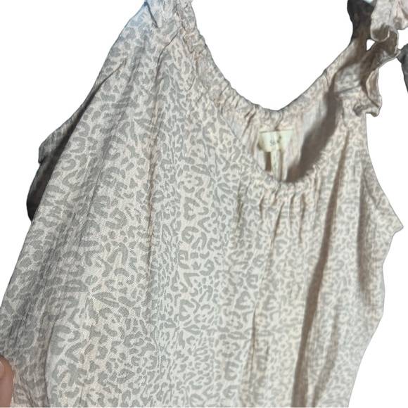 Sim & Sam Leopard Print Ruffle Strap Boho Tank Top Small - Picture 4 of 5